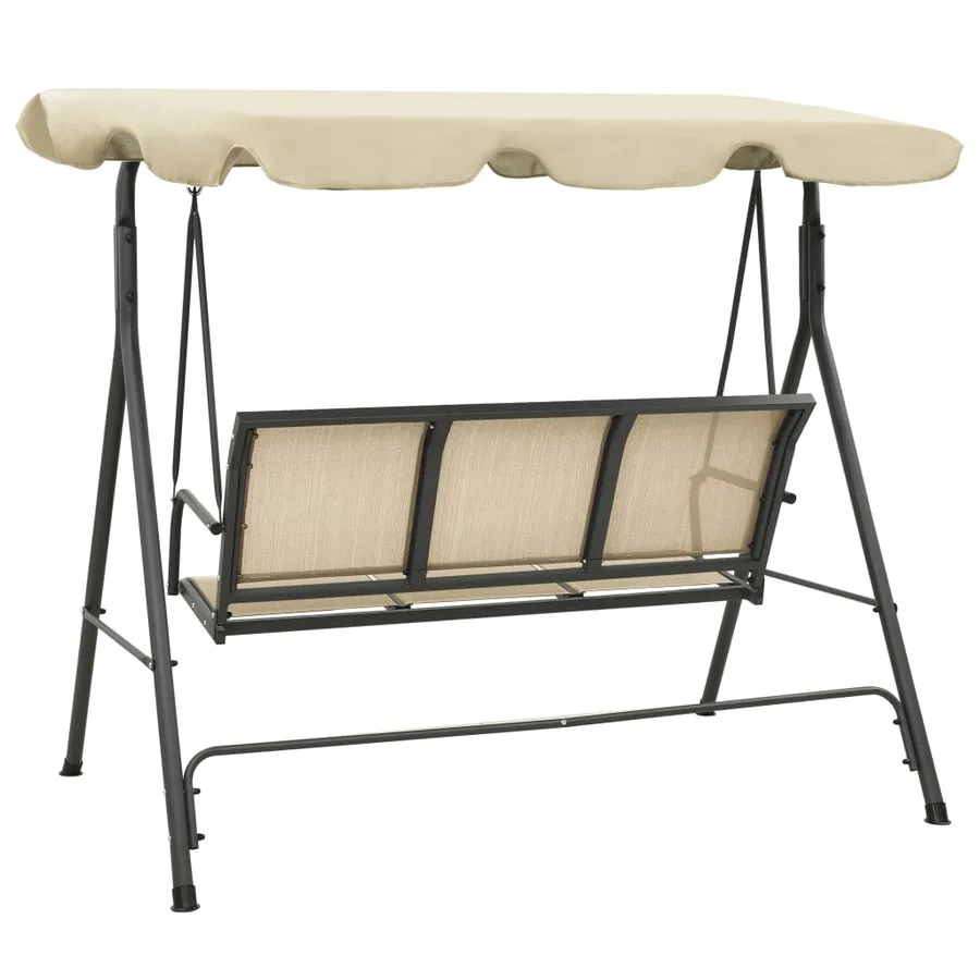 Balancelle de jardin avec baldaquin Anthracite et sable - 4