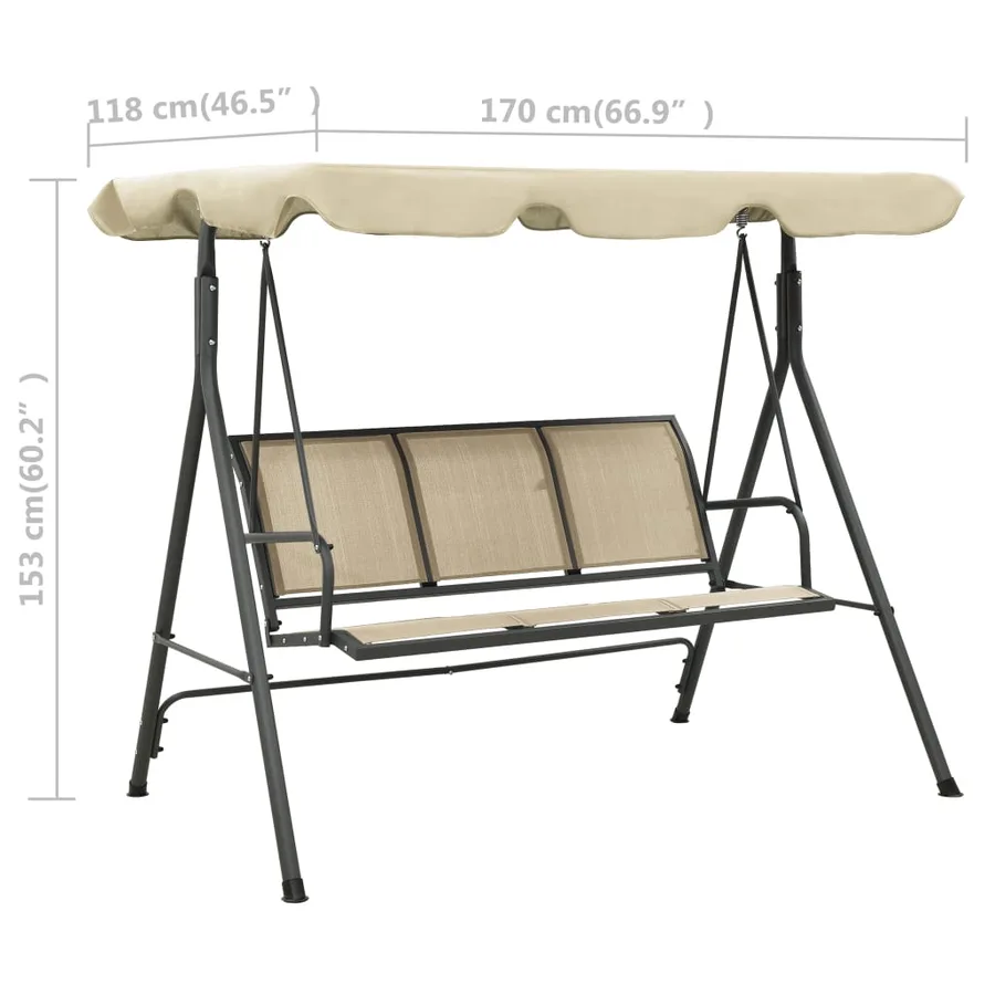 Balancelle de jardin avec baldaquin Anthracite et sable - 7