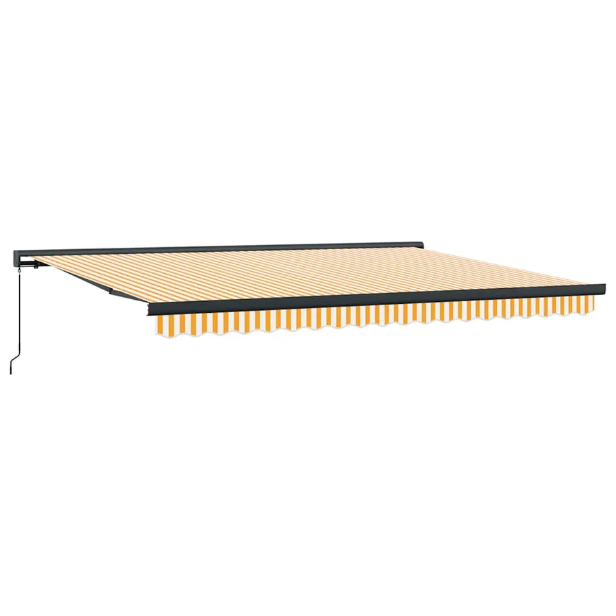 Auvent rétractable jaune et blanc 4x3 m tissu et aluminium - 2