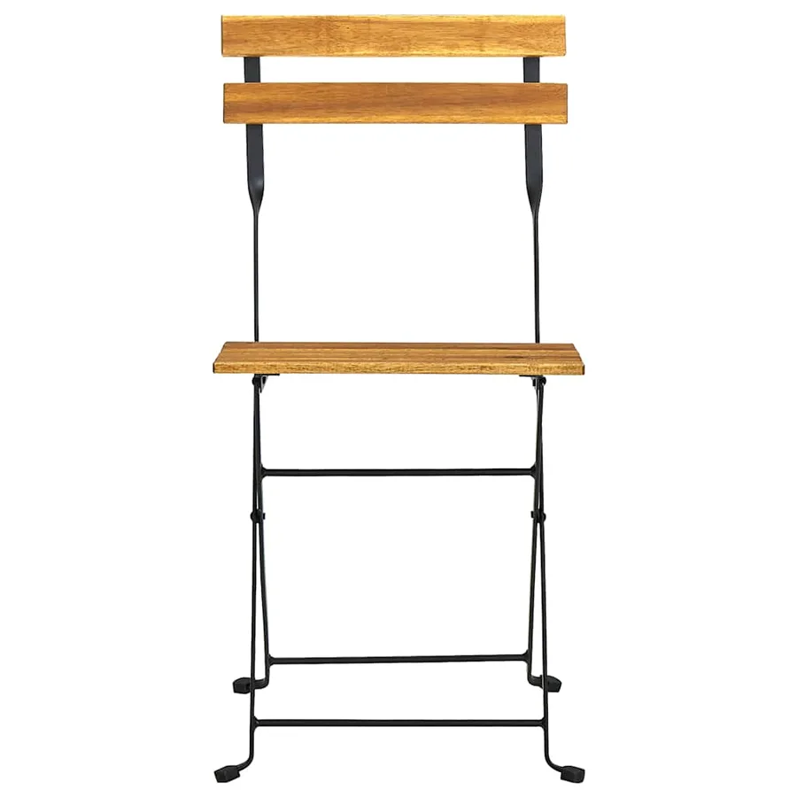 Chaises pliables de jardin lot de 8 Acier bois d'acacia massif - 4