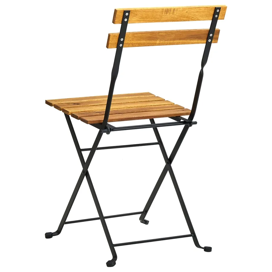 Chaises pliables de jardin lot de 8 Acier bois d'acacia massif - 6