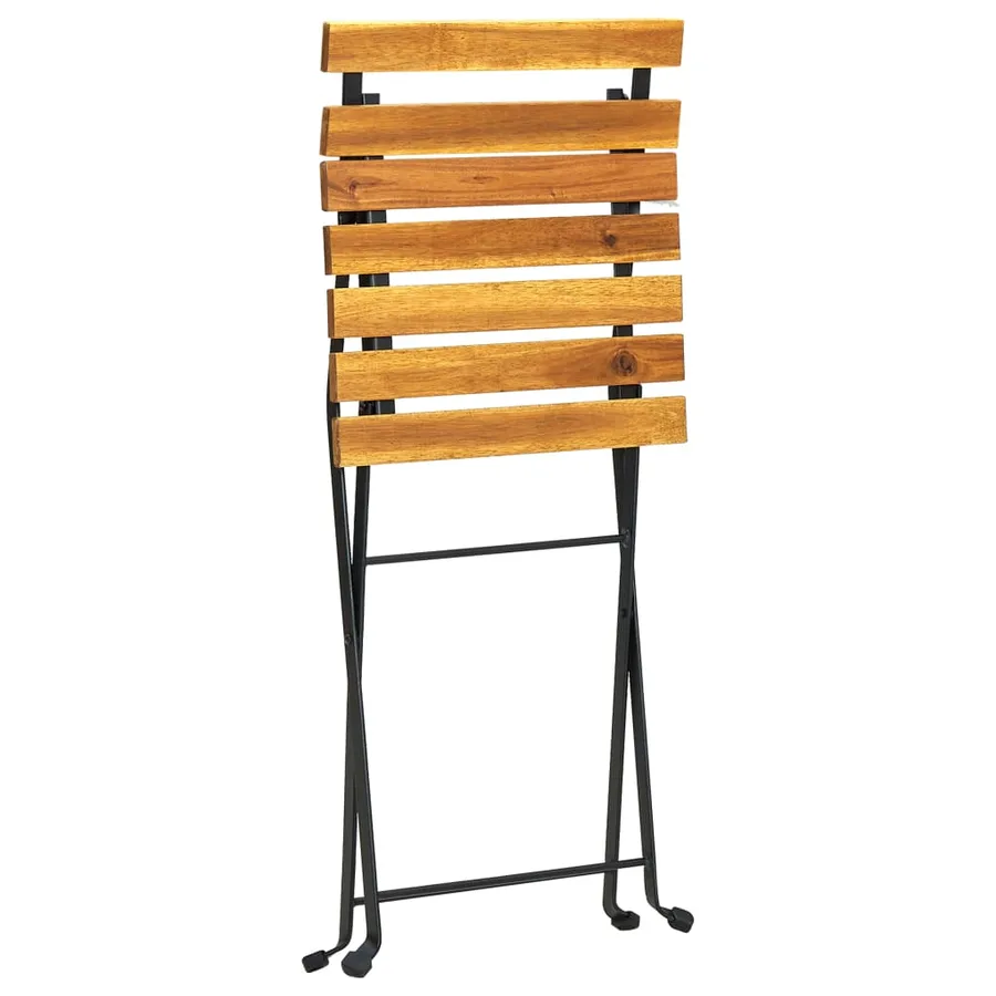 Chaises pliables de jardin lot de 8 Acier bois d'acacia massif - 7
