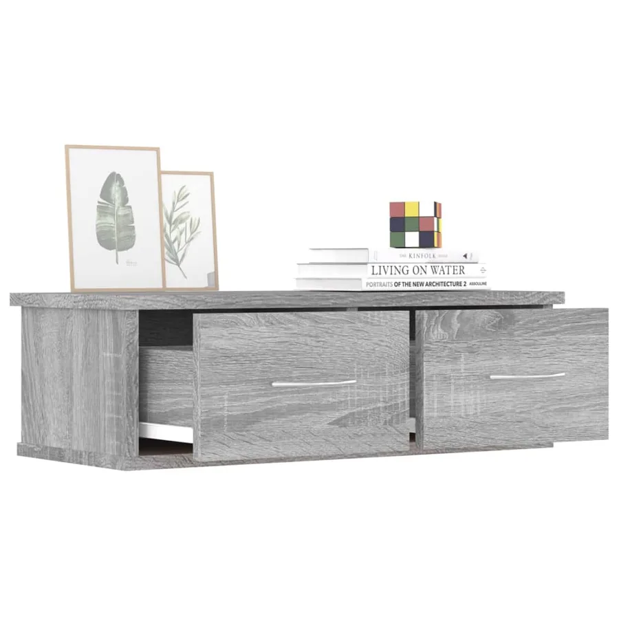 Armoire murale Sonoma gris 60x26x18,5 cm Bois d'ingénierie - 7