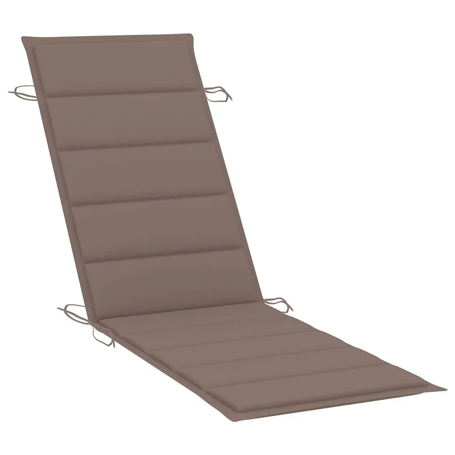 Chaise longue avec coussin Gris Bois d'acacia solide - 10