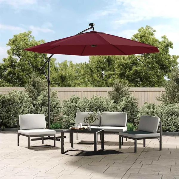 Tissu de remplacement pour parasol déporté bordeaux rouge 300cm