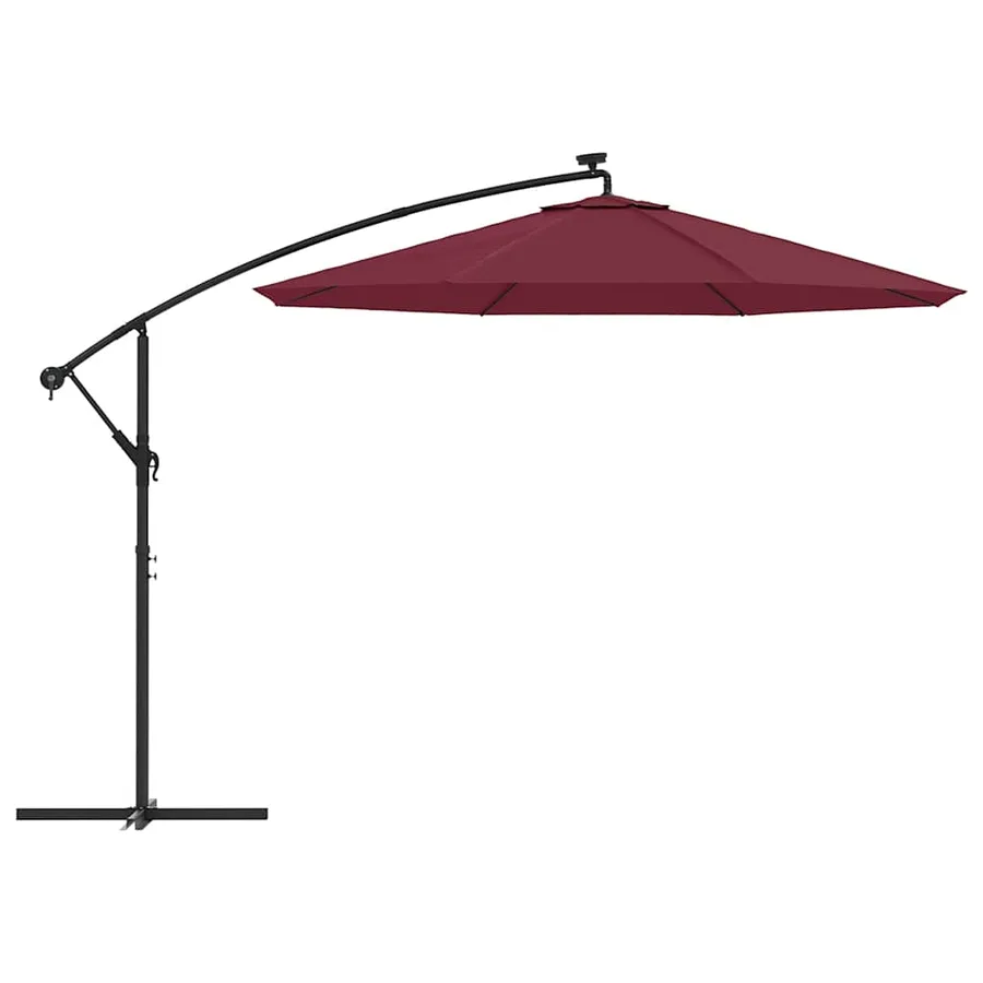 Tissu de remplacement pour parasol déporté bordeaux rouge 300cm - 5