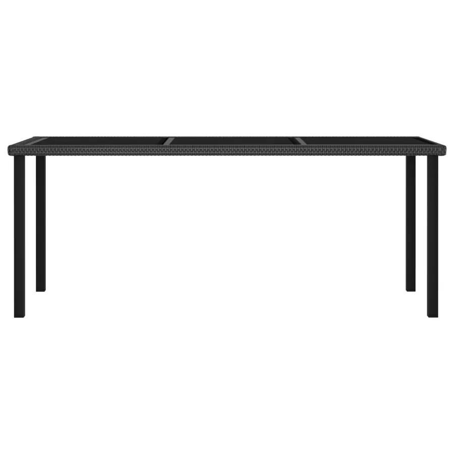 Table à dîner de jardin Noir 180x70x73 cm Résine tressée - 2