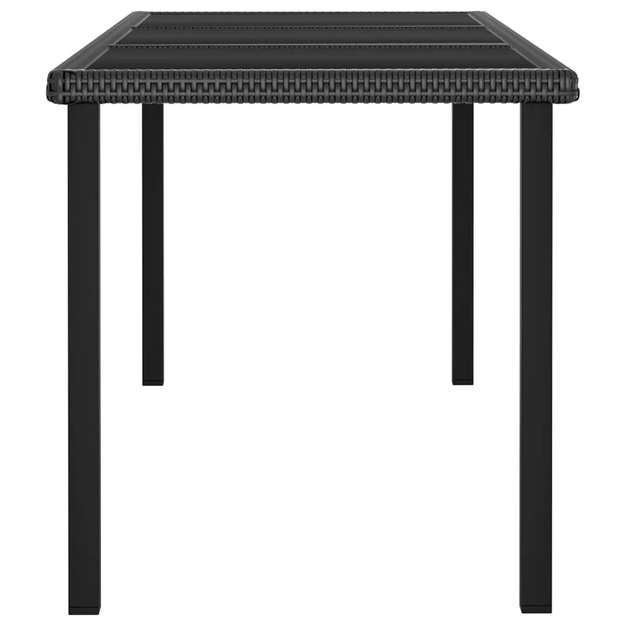 Table à dîner de jardin Noir 180x70x73 cm Résine tressée - 3