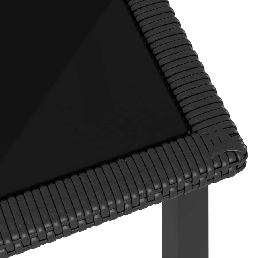 Table à dîner de jardin Noir 180x70x73 cm Résine tressée - 4
