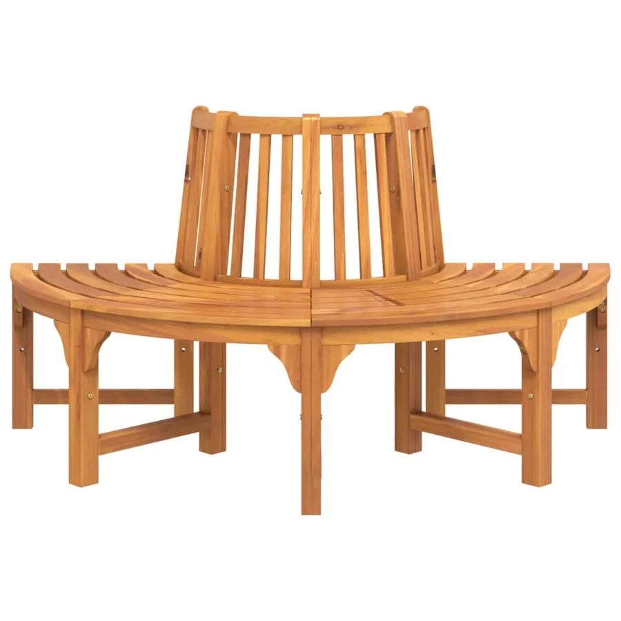 Banc demi-circulaire tour d'arbre Ø160cm bois massif eucalyptus - 3