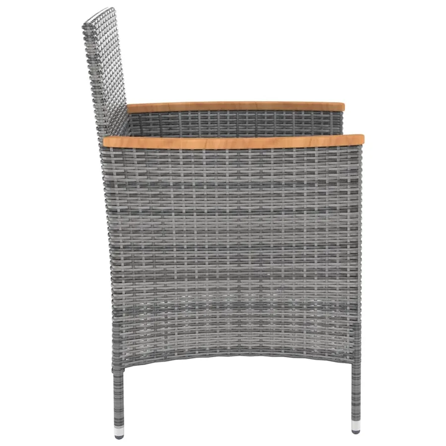 Chaises à manger de jardin lot de 4 Résine tressée Gris - 4