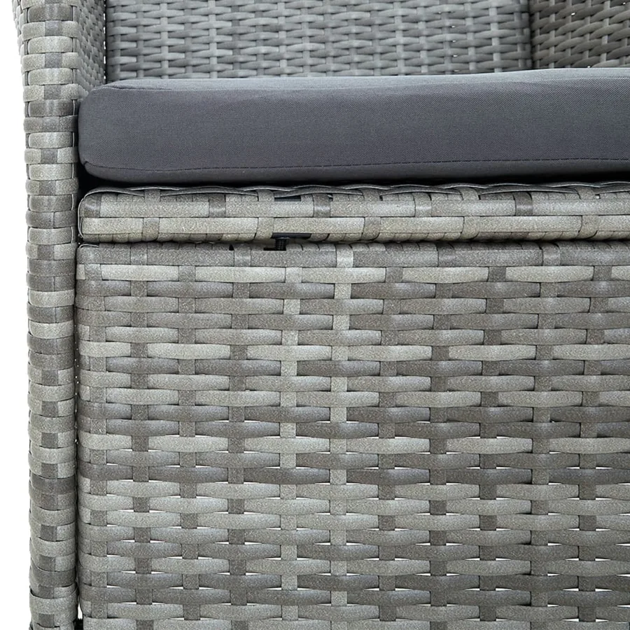 Chaises à manger de jardin lot de 4 Résine tressée Gris - 6