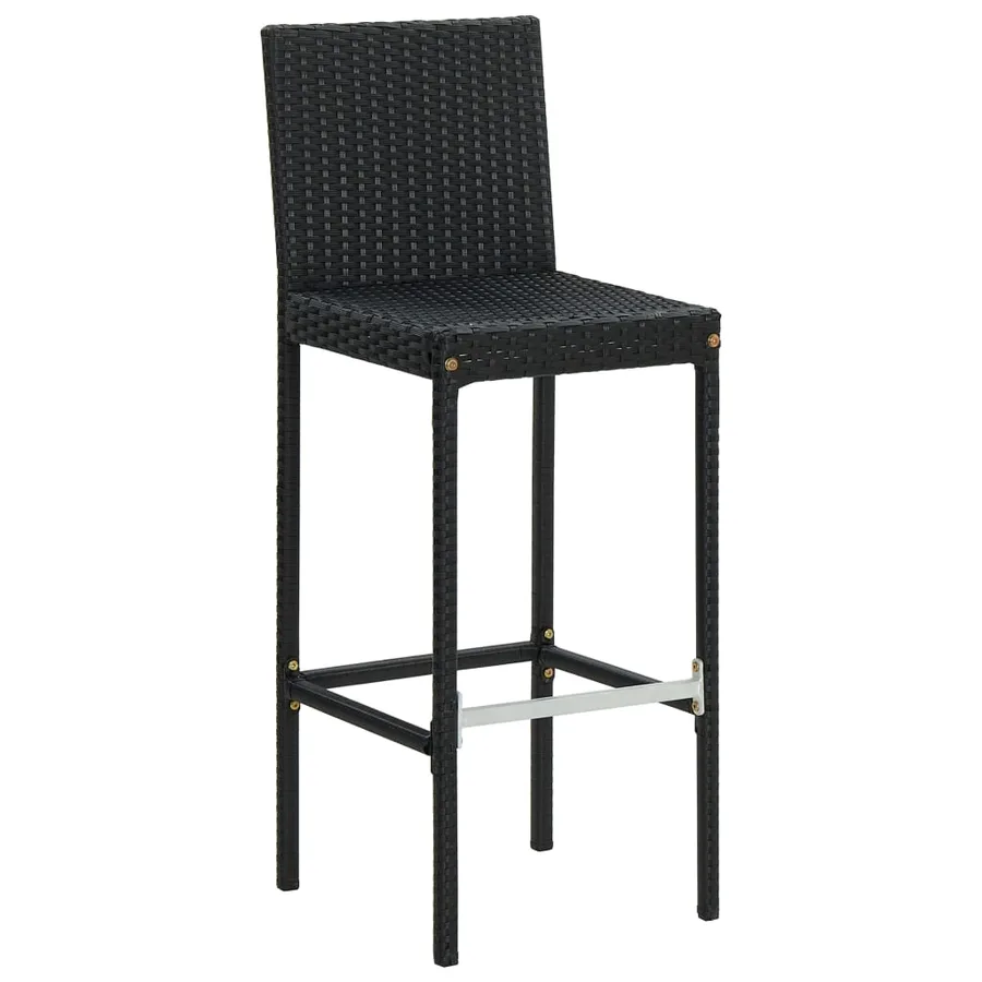 Tabourets de bar de jardin et coussins lot de 2 résine tressée - 3