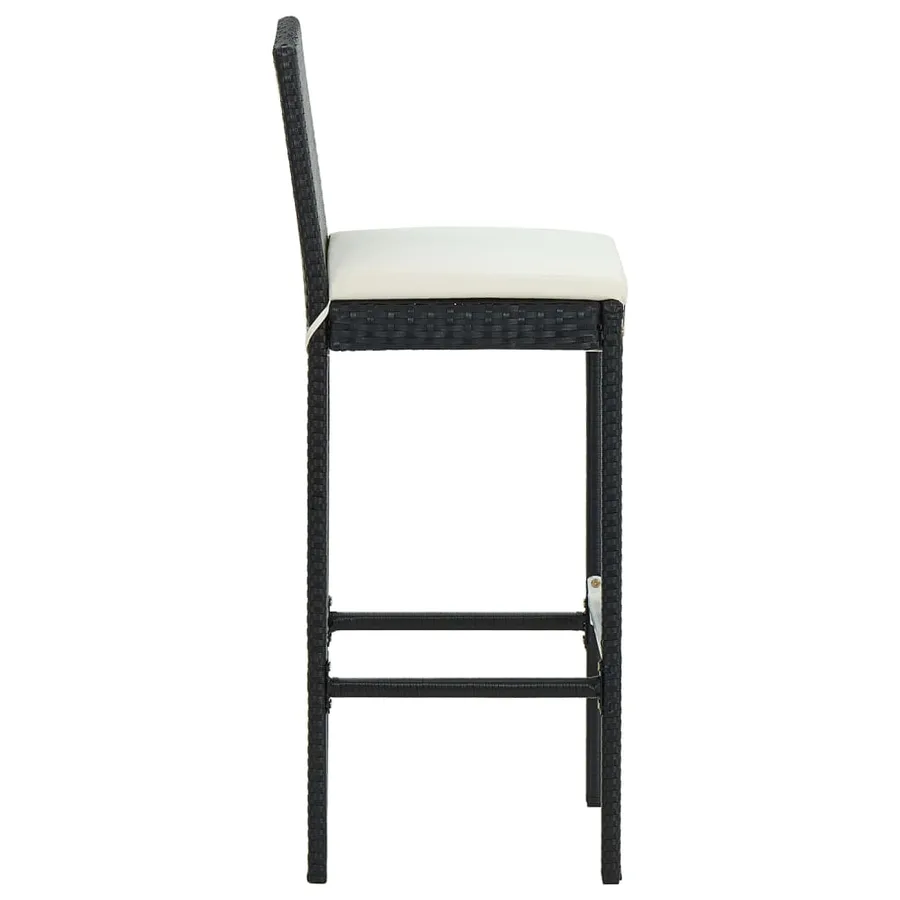 Tabourets de bar de jardin et coussins lot de 2 résine tressée - 5