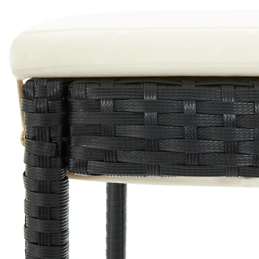 Tabourets de bar de jardin et coussins lot de 2 résine tressée - 8