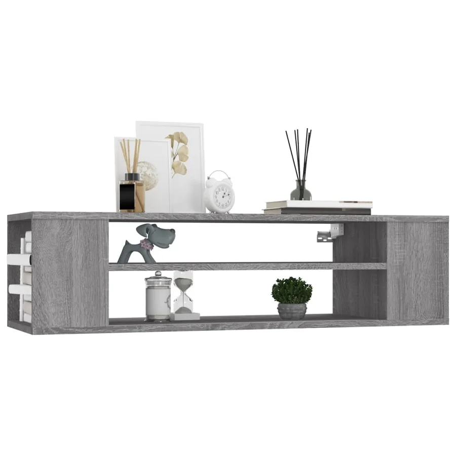 Armoire TV suspendue Sonoma gris 100x30x26,5 cm Bois Ingénierie - 3