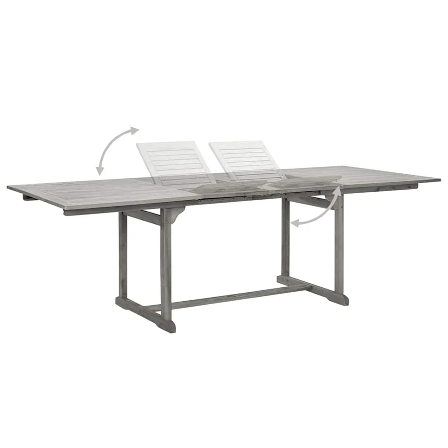Table à dîner de jardin (160-240)x100x75cm Bois d'acacia massif - 4