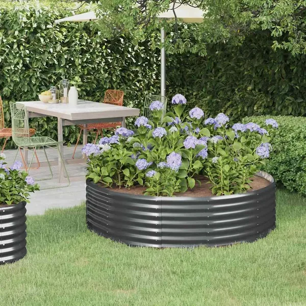 Lit surélevé de jardin Acier galvanisé Anthracite