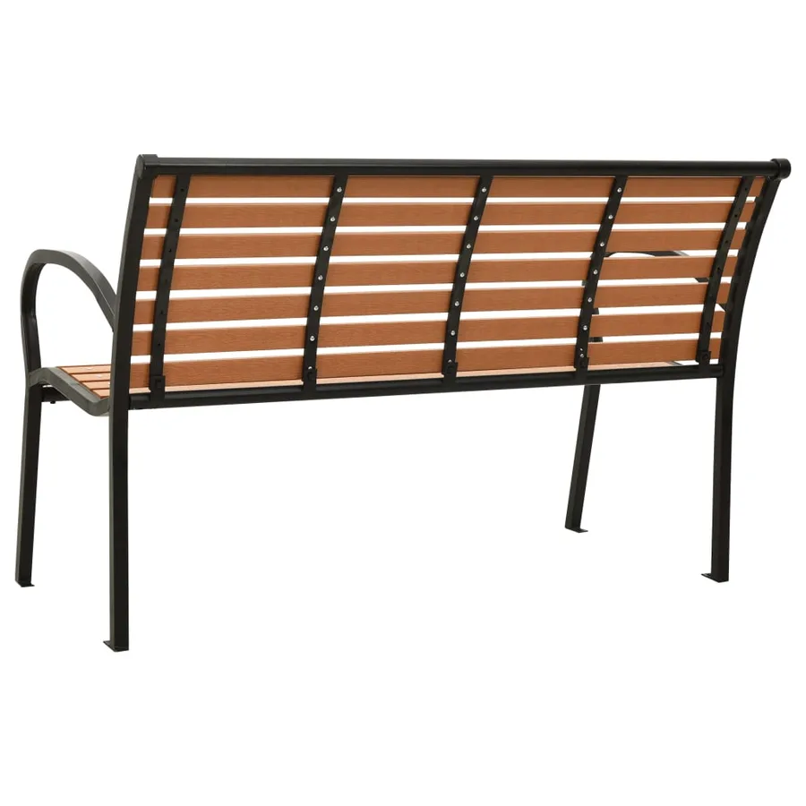 Banc de jardin Noir et marron 116 cm Acier et WPC - 4