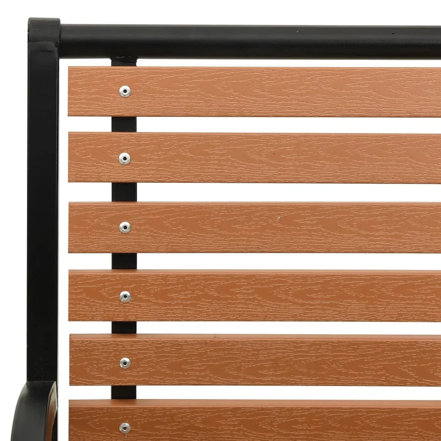 Banc de jardin Noir et marron 116 cm Acier et WPC - 5