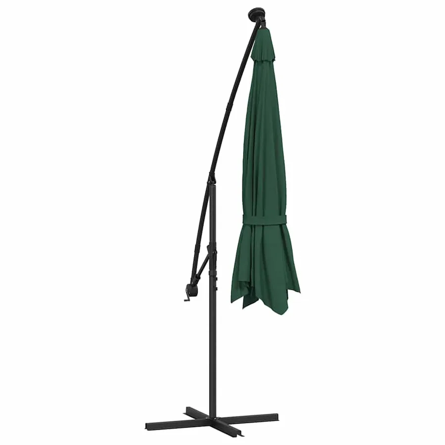 Parasol de jardin en porte-à-feux et lumières LED mât en métal - 8
