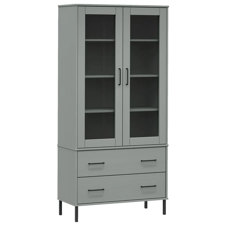 Bibliothèque avec pieds en métal Gris 85x35x172,5 cm Bois OSLO - 2