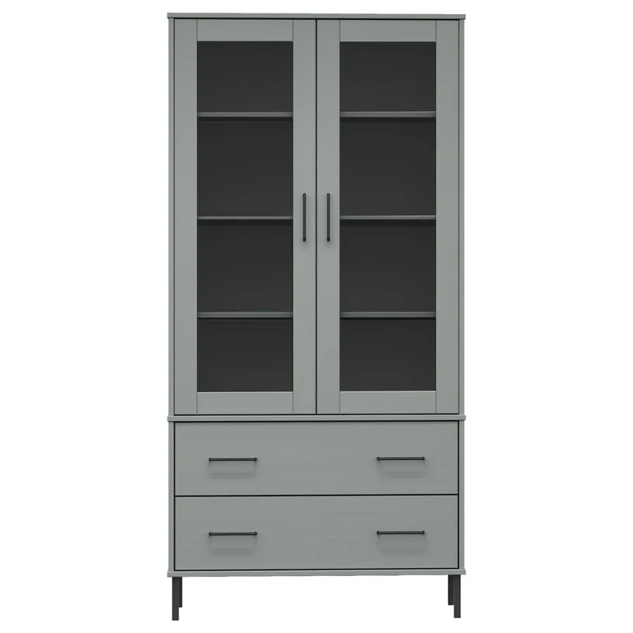 Bibliothèque avec pieds en métal Gris 85x35x172,5 cm Bois OSLO - 4
