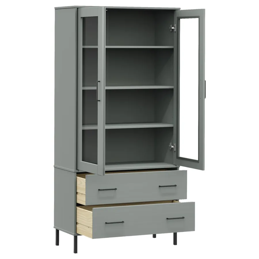 Bibliothèque avec pieds en métal Gris 85x35x172,5 cm Bois OSLO - 5