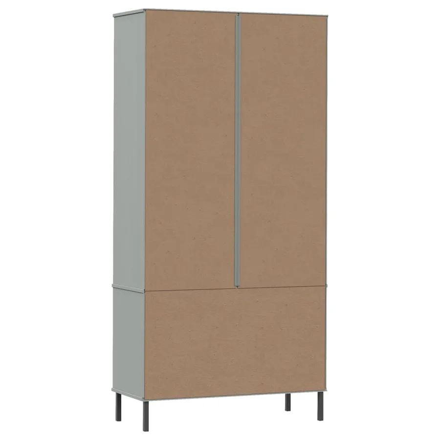 Bibliothèque avec pieds en métal Gris 85x35x172,5 cm Bois OSLO - 7