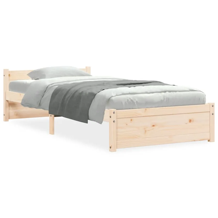 Cadre de lit sans matelas bois massif 90x190 cm - 2