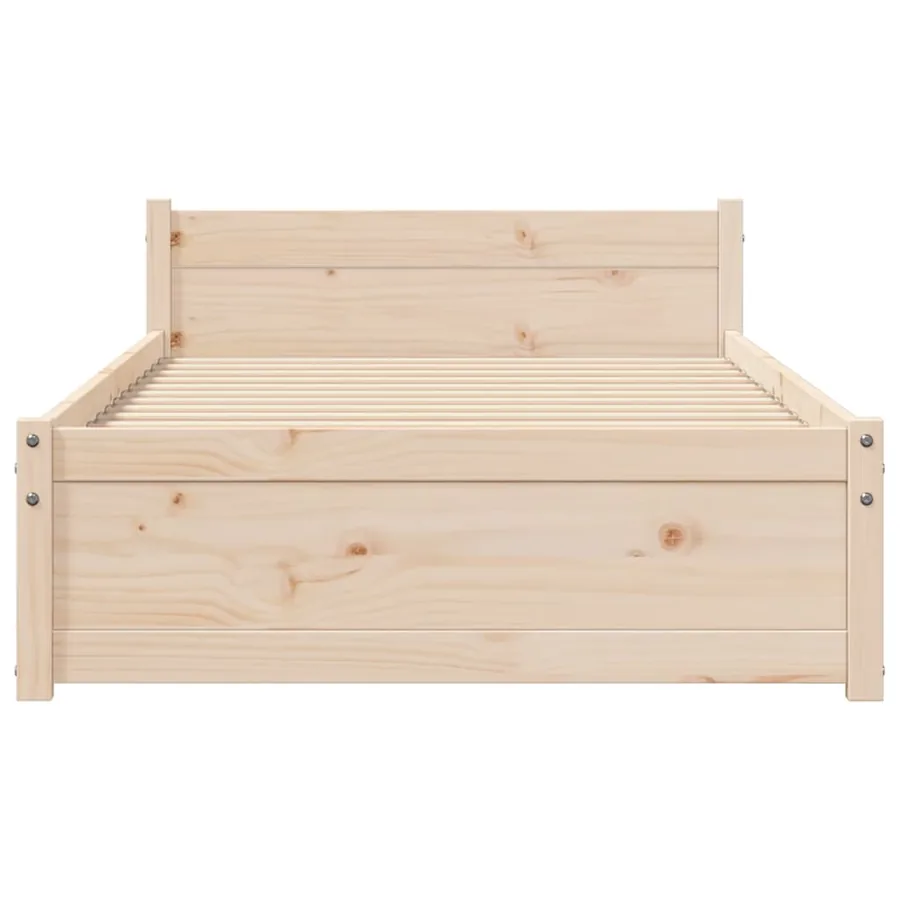 Cadre de lit sans matelas bois massif 90x190 cm - 4