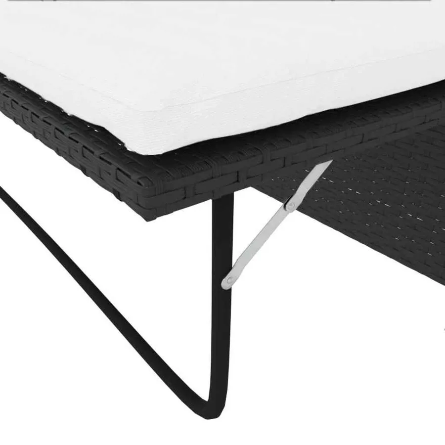 Salon de jardin 2 pcs avec coussins Résine tressée Noir - 8