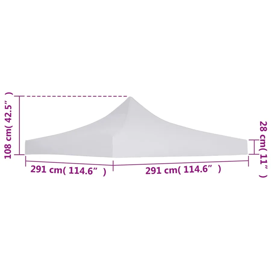 Toit de tente de réception 3 x 3 m Blanc - 4