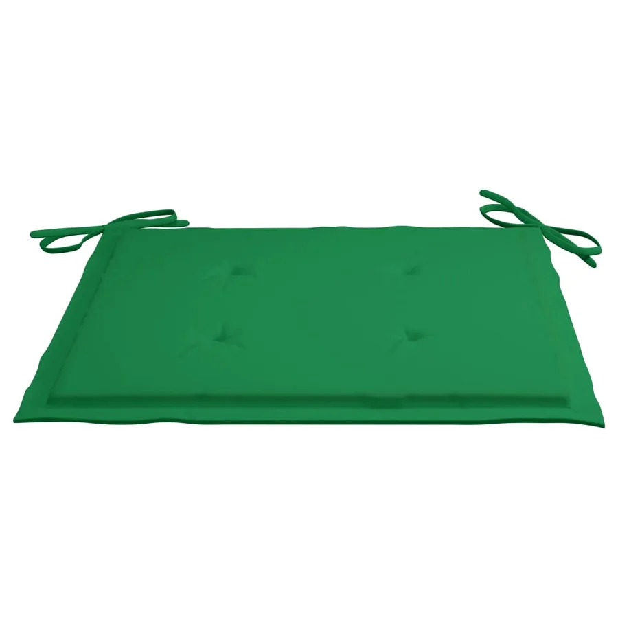 Chaises de jardin lot de 2 et coussins vert Bois de teck massif - 8