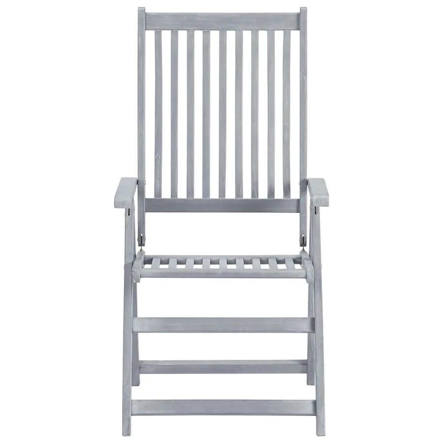 Chaises inclinables de jardin lot de 6 et coussins Bois acacia - 4