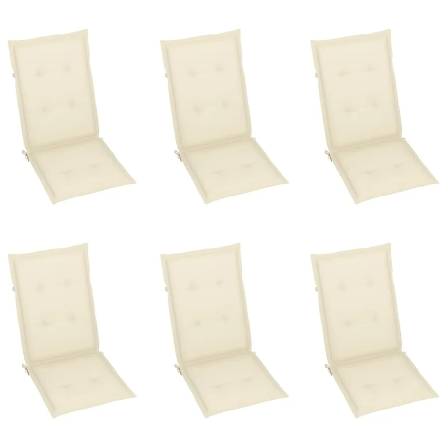 Chaises inclinables de jardin lot de 6 et coussins Bois acacia - 6