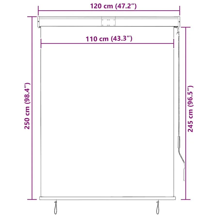 Store roulant d'extérieur 120x250 cm Bleu et blanc - 10