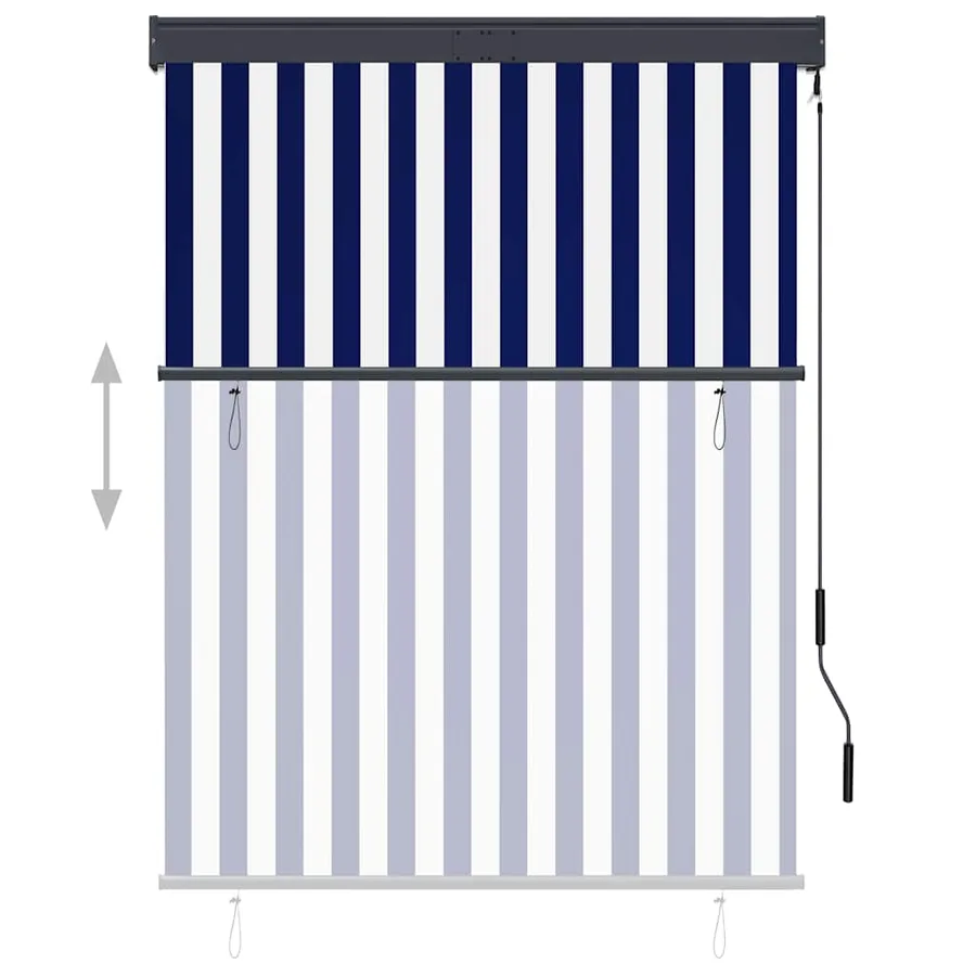 Store roulant d'extérieur 120x250 cm Bleu et blanc - 3