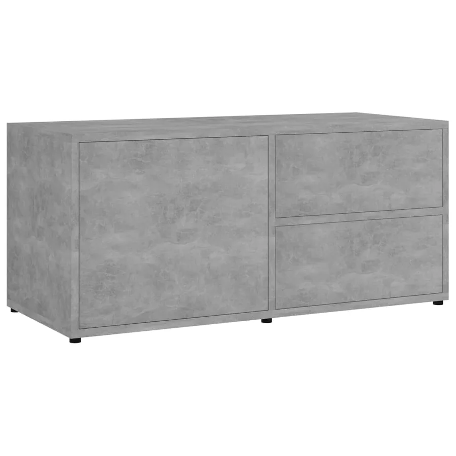 Meuble TV Gris béton 80x34x36 cm Bois d'ingénierie - 2