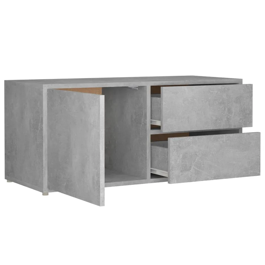 Meuble TV Gris béton 80x34x36 cm Bois d'ingénierie - 6