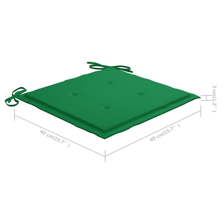 Chaises de jardin empilables avec coussins lot de 4 Teck solide - 12