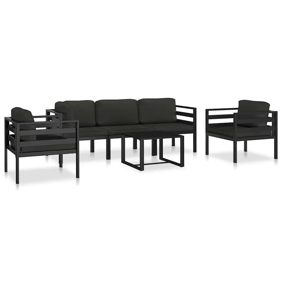 Canapé d'angle sectionnel avec coussins Aluminium Anthracite - 14