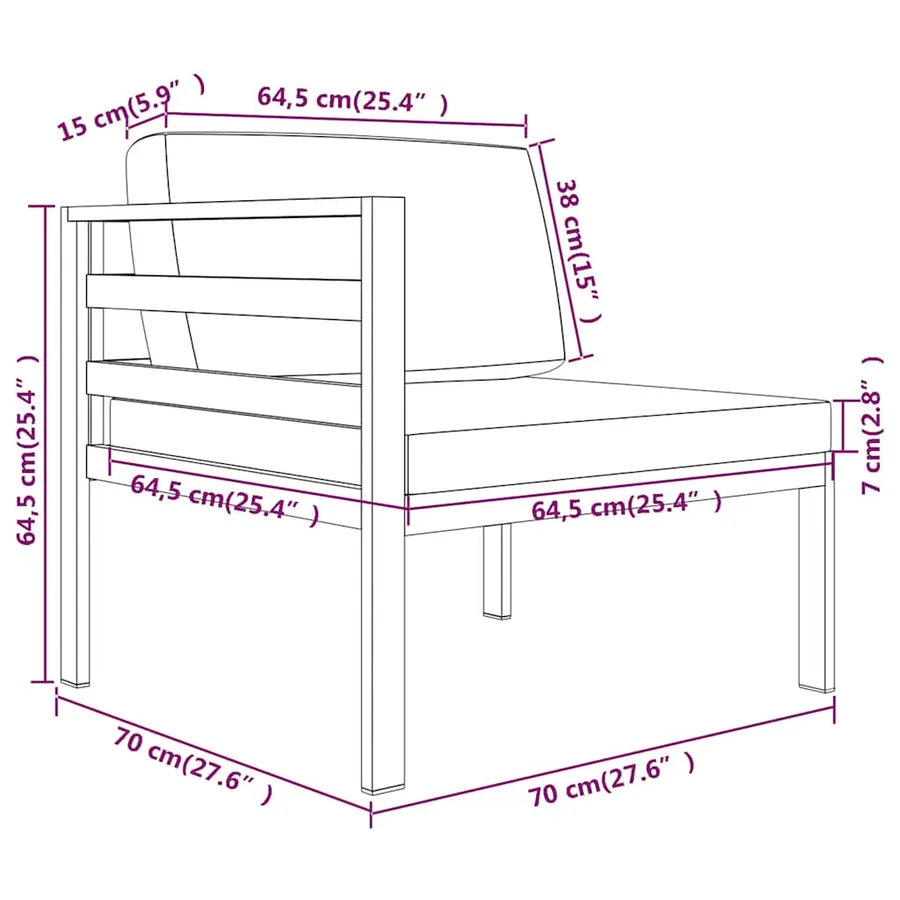 Canapé d'angle sectionnel avec coussins Aluminium Anthracite - 16