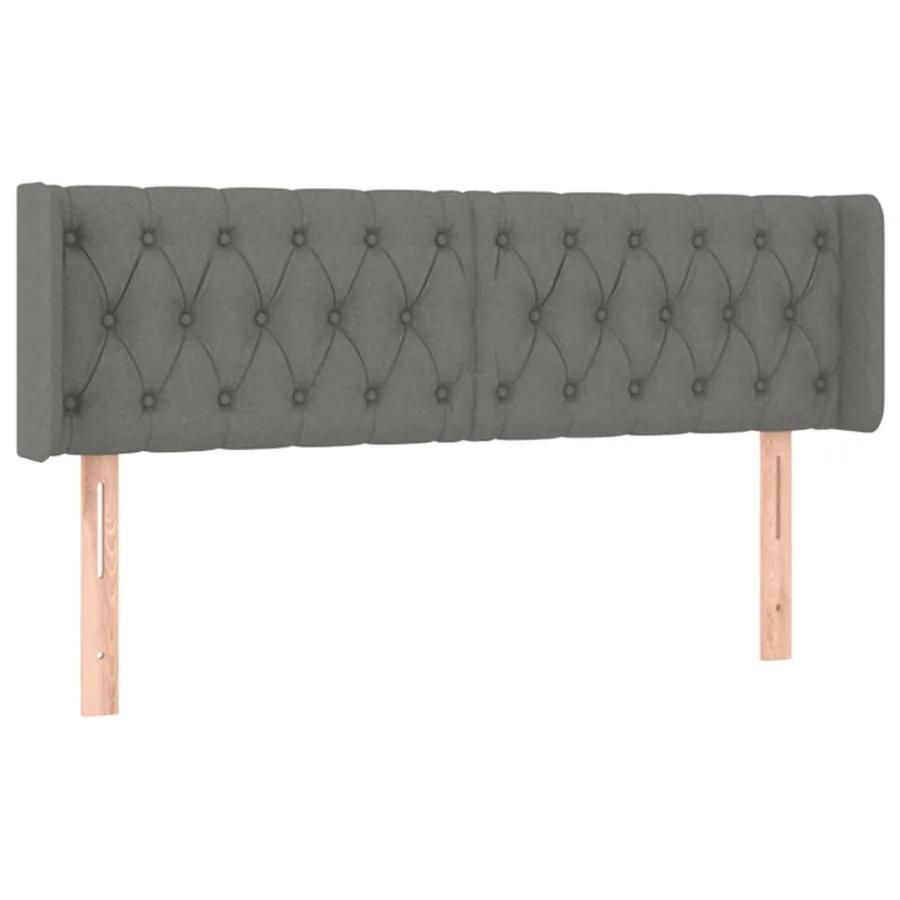 Tête de lit à LED Gris foncé 147x16x78/88 cm Tissu - 3