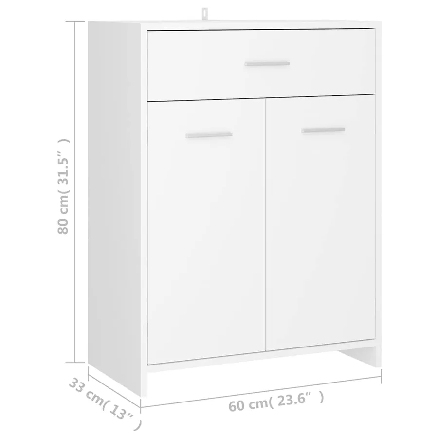 Armoire de salle de bain blanc 60x33x80 cm bois d’ingénierie - 10