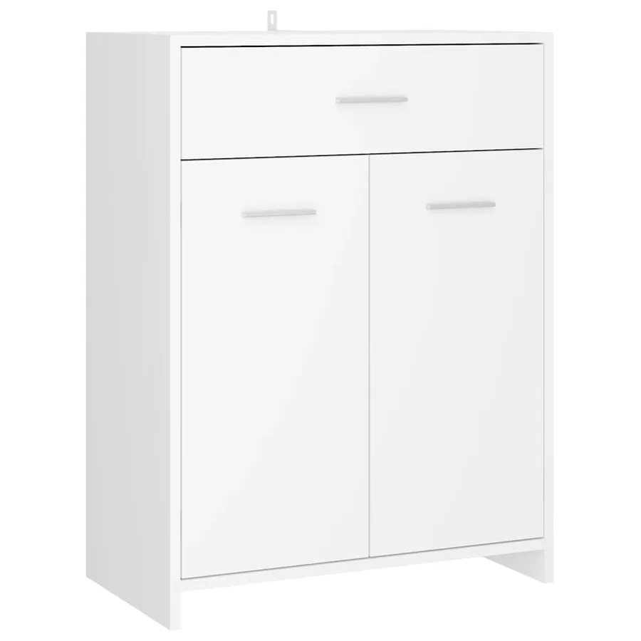 Armoire de salle de bain blanc 60x33x80 cm bois d’ingénierie - 2