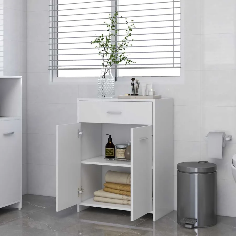 Armoire de salle de bain blanc 60x33x80 cm bois d’ingénierie - 3