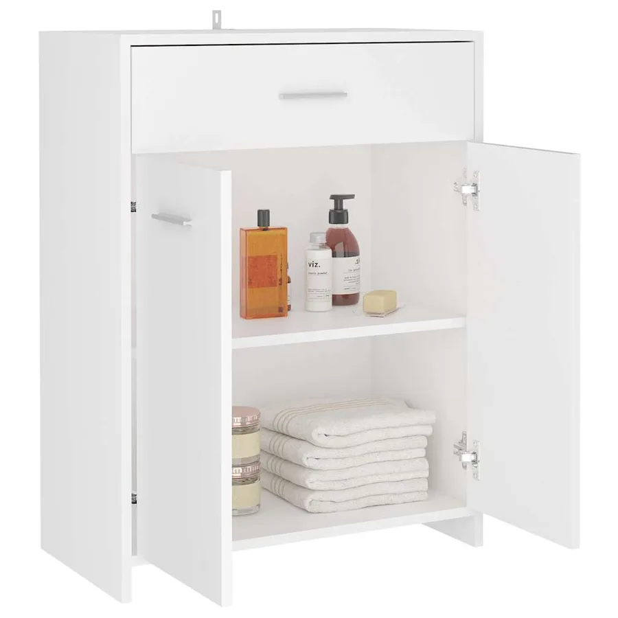 Armoire de salle de bain blanc 60x33x80 cm bois d’ingénierie - 4