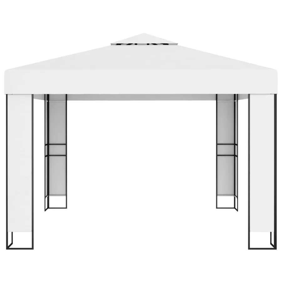 Tonnelle avec toit double 3x3 m Blanc - 3