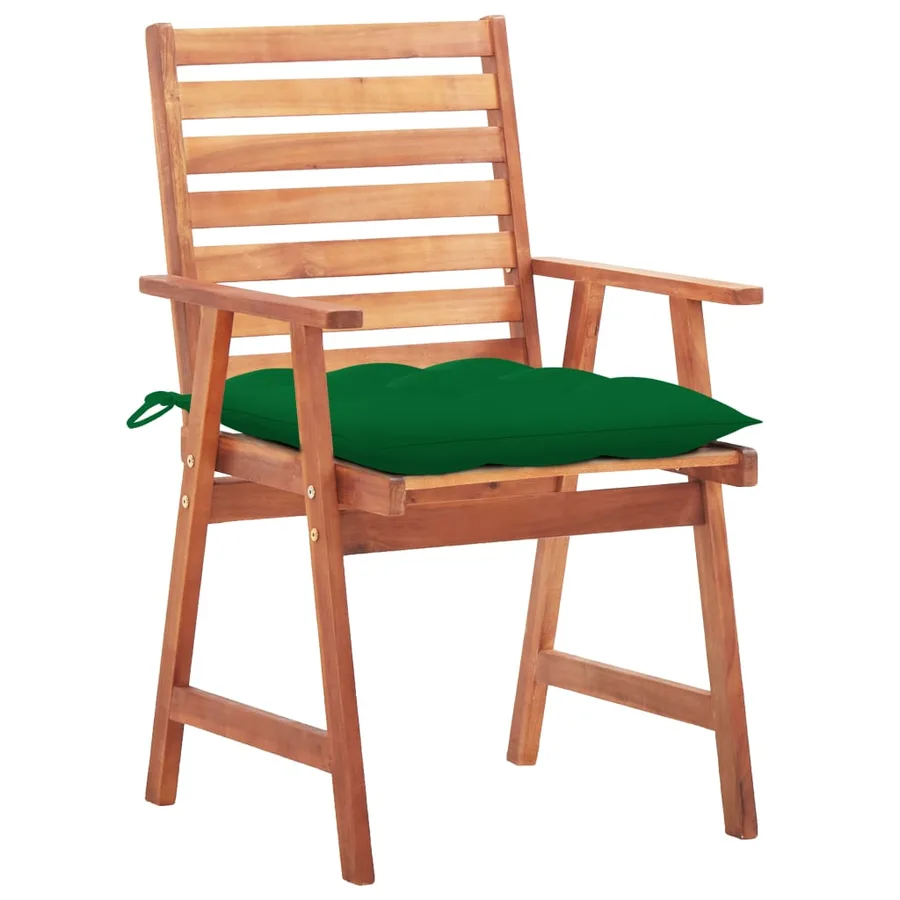 Chaises à manger d'extérieur lot de 2 et coussins Acacia massif - 2